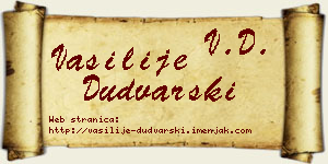 Vasilije Dudvarski vizit kartica